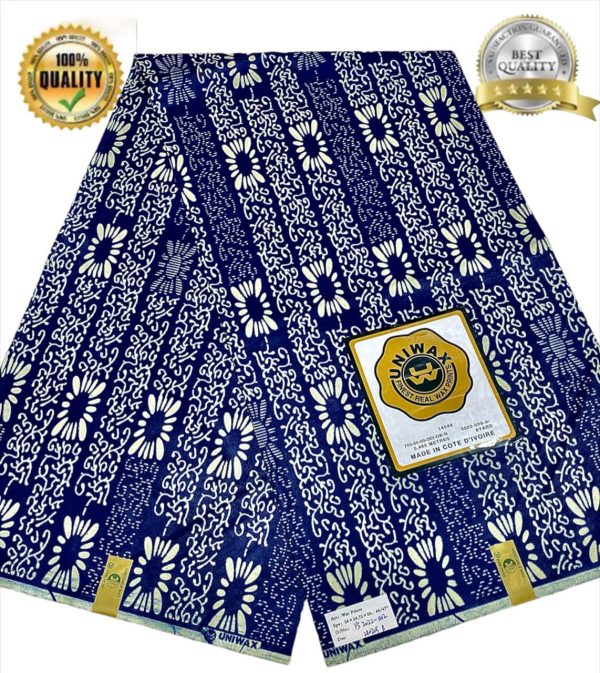 2022 latest Design uniwax wax Ankara/Atampa/Kitenge/kente (wrapper) African Fabric, Designed textile (6yards) - AfricanPrints.com.ng