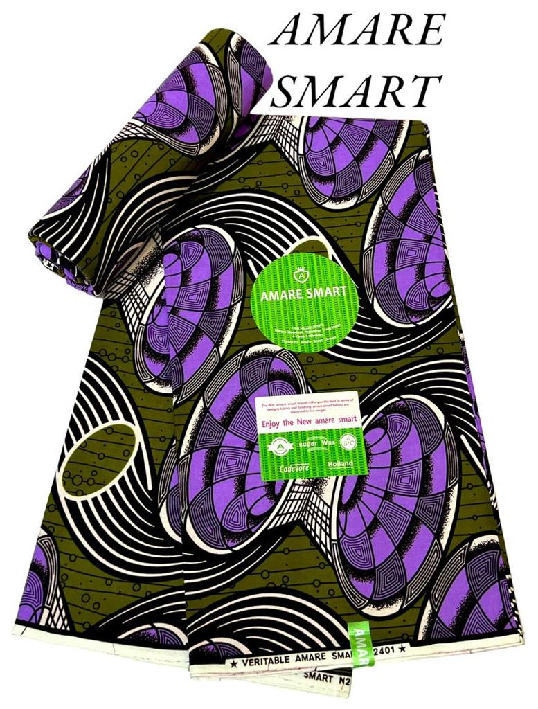 Designed Amare smart wax 2022 Design Ankara/Atampa/Kitenge/kente (wrapper) African Fabric, Designed textile (6yards) - AfricanPrints.com.ng