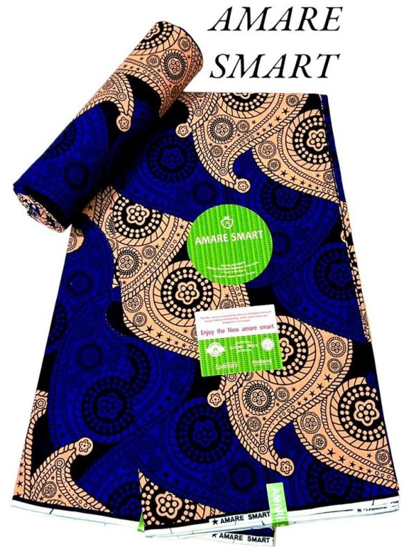 Premium Amare smart wax 2022 Design Ankara/Atampa/Kitenge/kente (wrapper) African Fabric, Designed textile (6yards) - AfricanPrints.com.ng