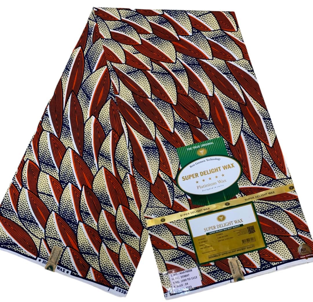 Fresh Design Super Delight wax Ankara/Atampa/Kitenge/kente (wrapper) African Fabric, Designed textile (6yards) - AfricanPrints.com.ng