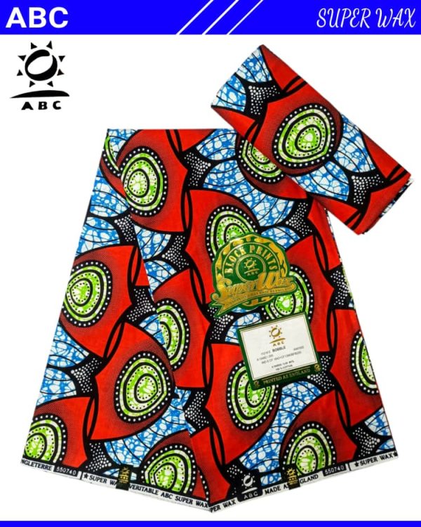 Premium ABC wax Ankara/Atampa/Kitenge/kente (wrapper) African Polyester Fabric, Designed textile (6yards) - AfricanPrints.com.ng